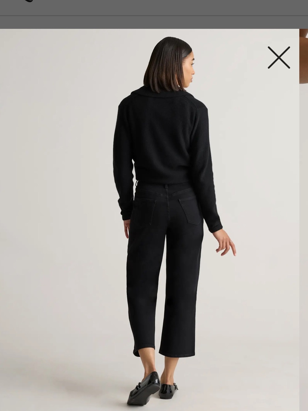Quince Bella Stretch Patch Pocket Wide Leg Jeans - Picture 5 of 9